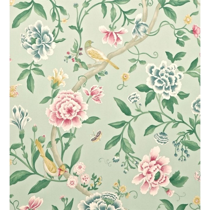 Papel pintado naturaleza de pájaros y flores románticas vintage - Roselyn 565055