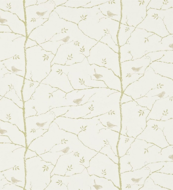 Papel pintado árboles sin hojas y pájaros vintage - Claire 565067