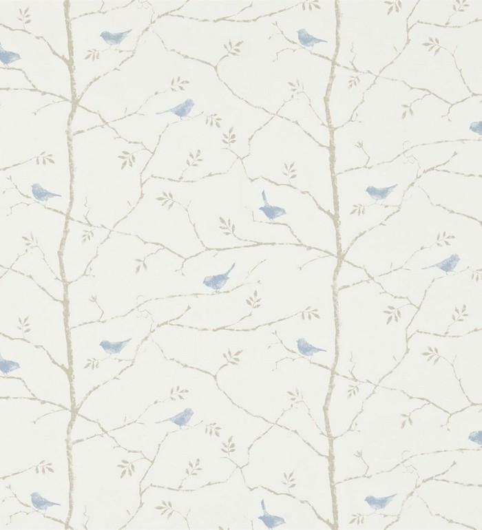 Papel pintado árboles sin hojas y pájaros vintage - Claire 565068