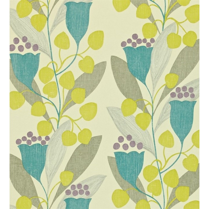 Papel pintado flores y hojas artísticas modernas - Pandora 565089