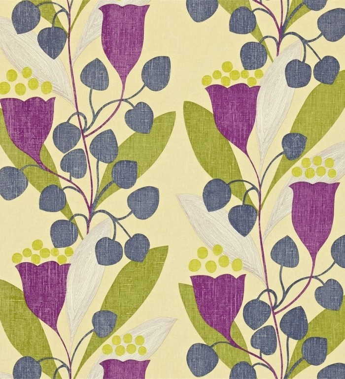 Papel pintado flores y hojas artísticas modernas - Pandora 565091