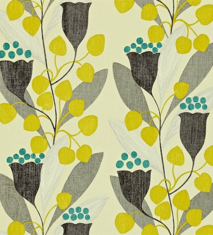 Papel pintado flores y hojas artísticas modernas - Pandora 565092