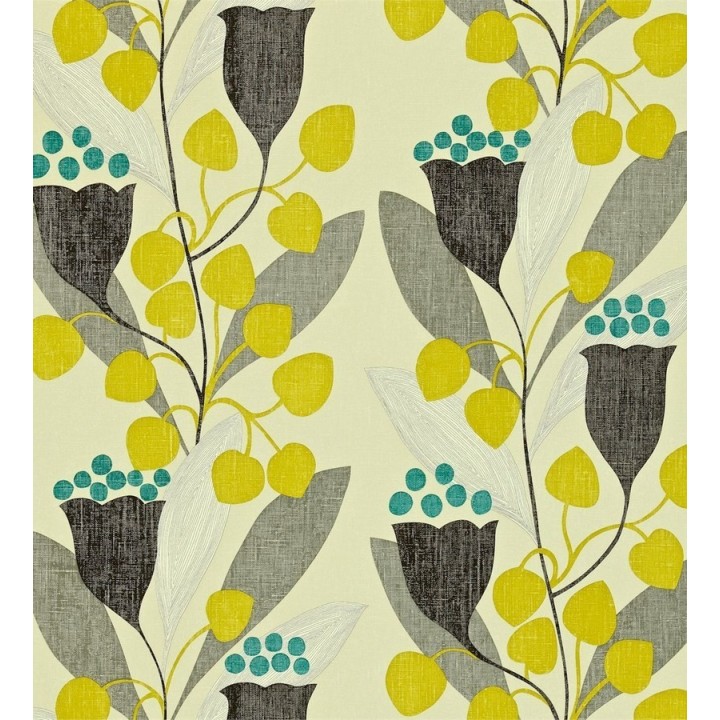 Papel pintado flores y hojas artísticas modernas - Pandora 565092