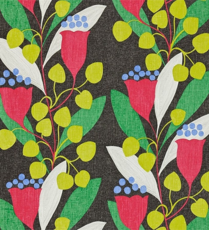 Papel pintado flores y hojas artísticas modernas - Pandora 565094