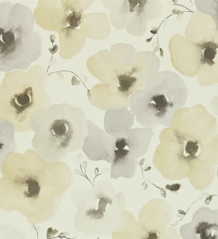 Papel pintado flores de acuarela difuminadas vintage - Medea 565095