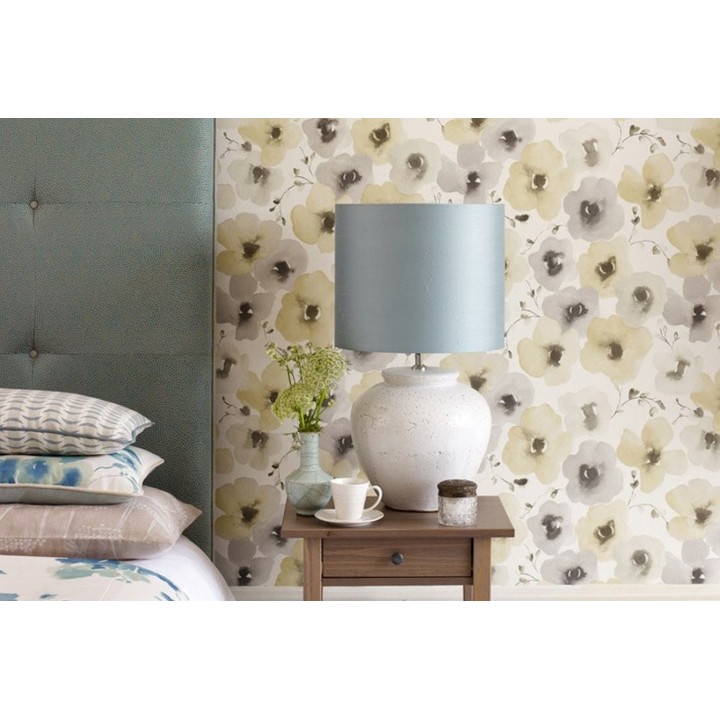 Papel pintado flores de acuarela difuminadas vintage - Medea 565095