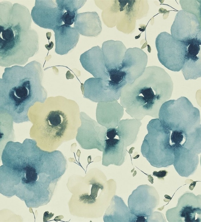 Papel pintado flores de acuarela difuminadas vintage - Medea 565096