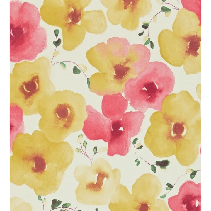 Papel pintado flores de acuarela difuminadas vintage - Medea 565099