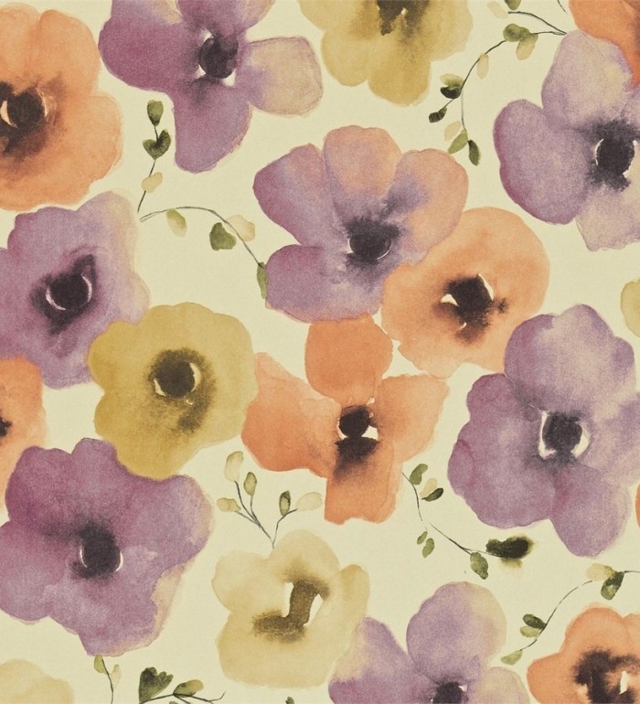 Papel pintado flores de acuarela difuminadas vintage - Medea 565100