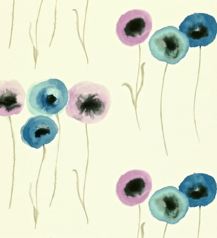 Papel pintado flores redondas y modernas artísticas - Tanis 565101