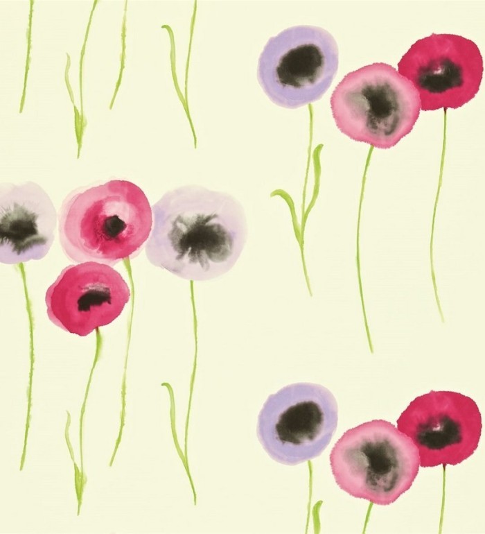 Papel pintado flores redondas y modernas artísticas - Tanis 565102