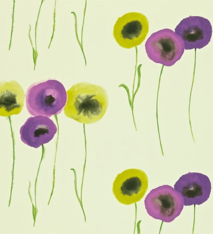 Papel pintado flores redondas y modernas artísticas - Tanis 565103