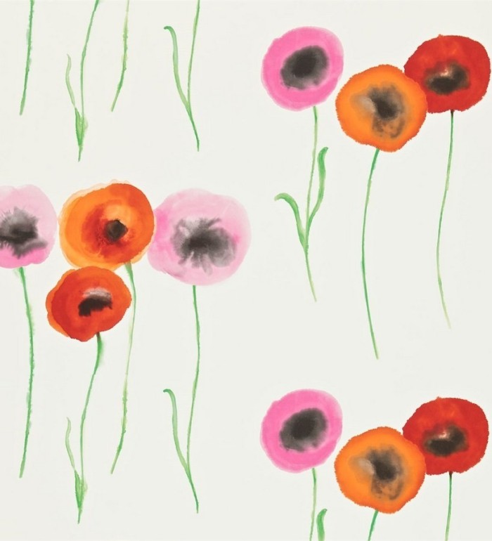 Papel pintado flores redondas y modernas artísticas - Tanis 565104