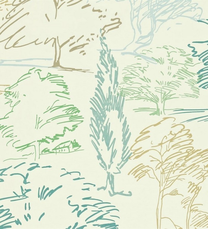 Papel pintado campestre de pájaros y conejos - Lorraine 565105