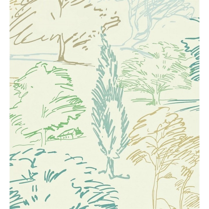 Papel pintado campestre de pájaros y conejos - Lorraine 565105