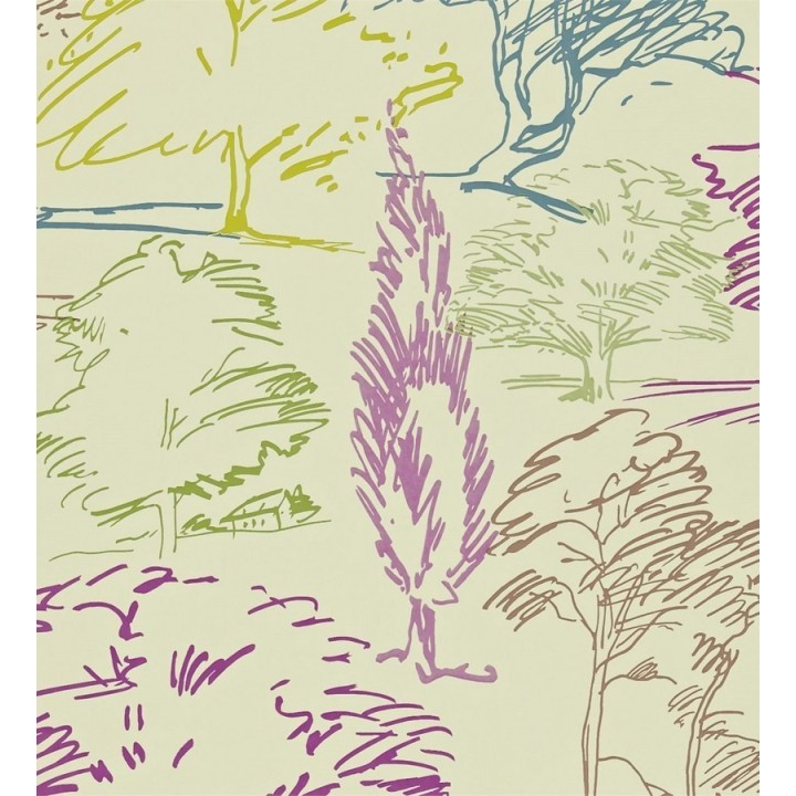 Papel pintado campestre de pájaros y conejos - Lorraine 565107