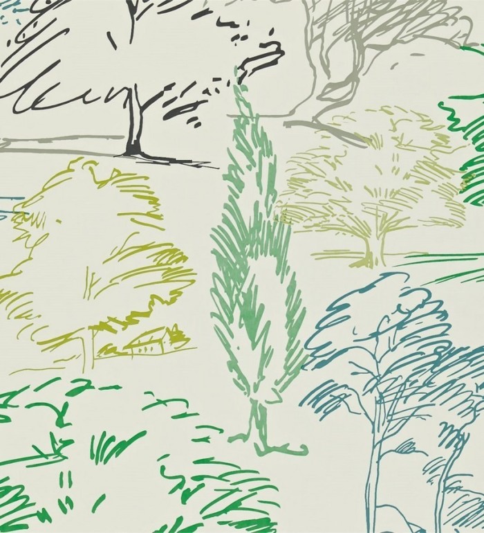 Papel pintado campestre de pájaros y conejos - Lorraine 565109