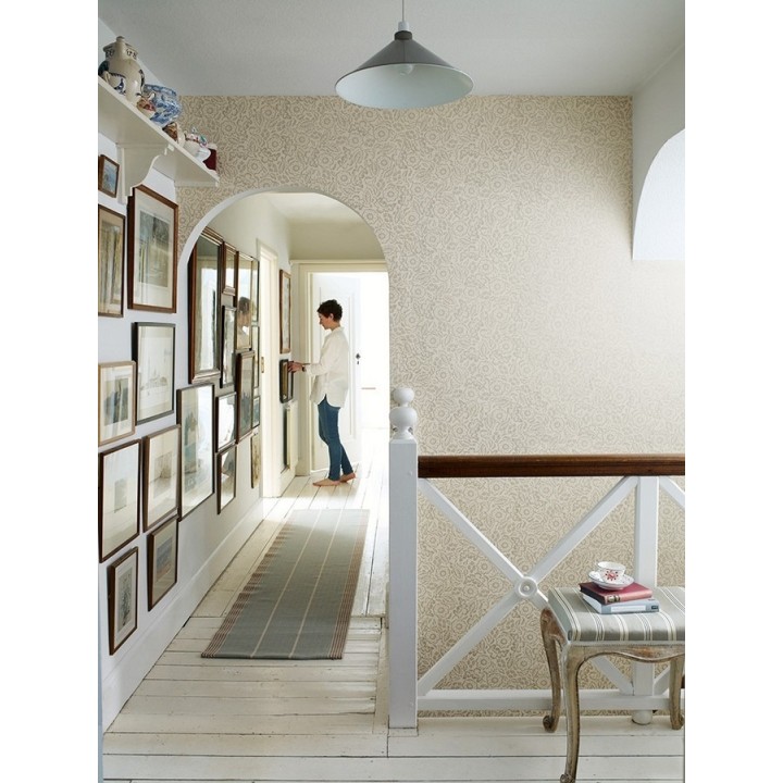 Papel pintado flores y hojas pequeñas artísticas - Irma 565118