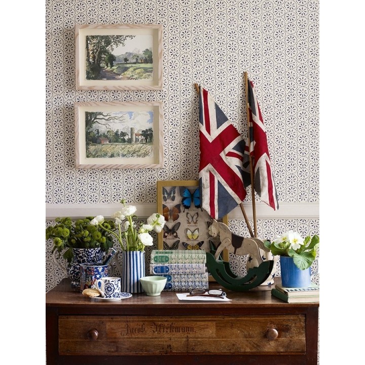 Papel pintado flores minimalistas artísticas en círculos - Nazaret 565135