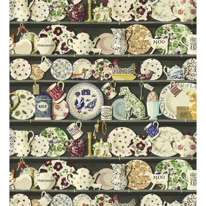 Papel pintado estantería de platos y tazas vintage - Diletta 565149