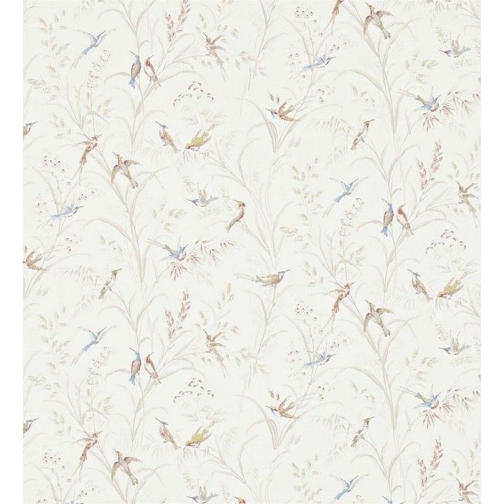 Papel pintado pájaros en hojas de juncos - Florestine 565172