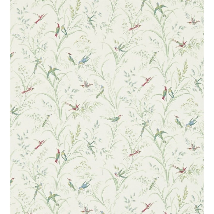 Papel pintado pájaros en hojas de juncos - Florestine 565173