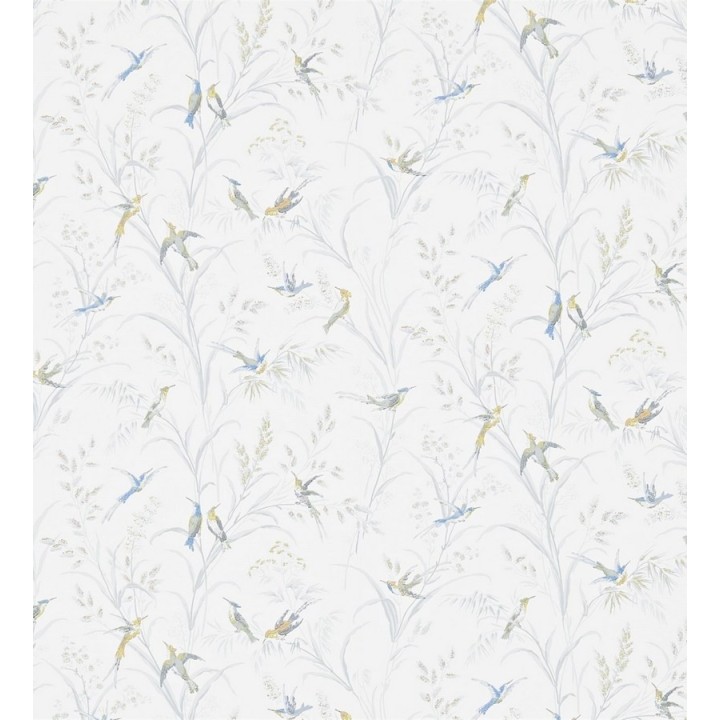 Papel pintado pájaros en hojas de juncos - Florestine 565175