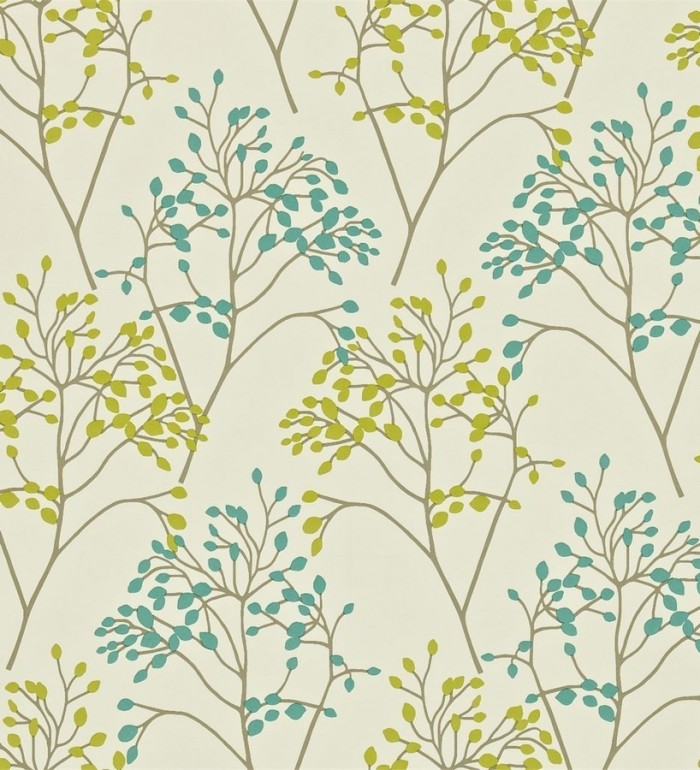 Papel pintado árboles de hojas pequeñas estilo inglés - Léonore 565194