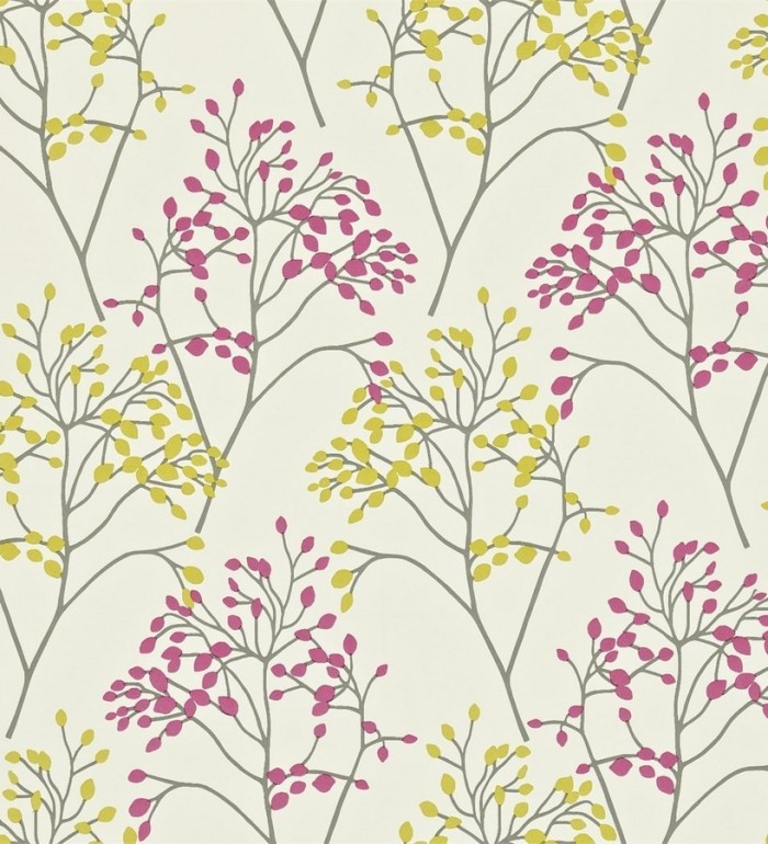 Papel pintado árboles de hojas pequeñas estilo inglés - Léonore 565195