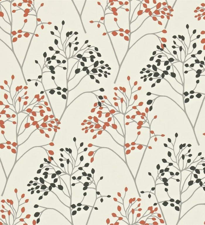 Papel pintado árboles de hojas pequeñas estilo inglés - Léonore 565197