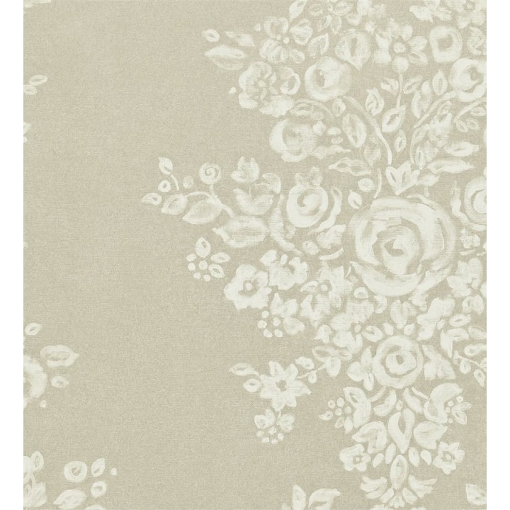 Papel pintado ramos de flores al óleo sobre imitación lienzo - Faustine 565211