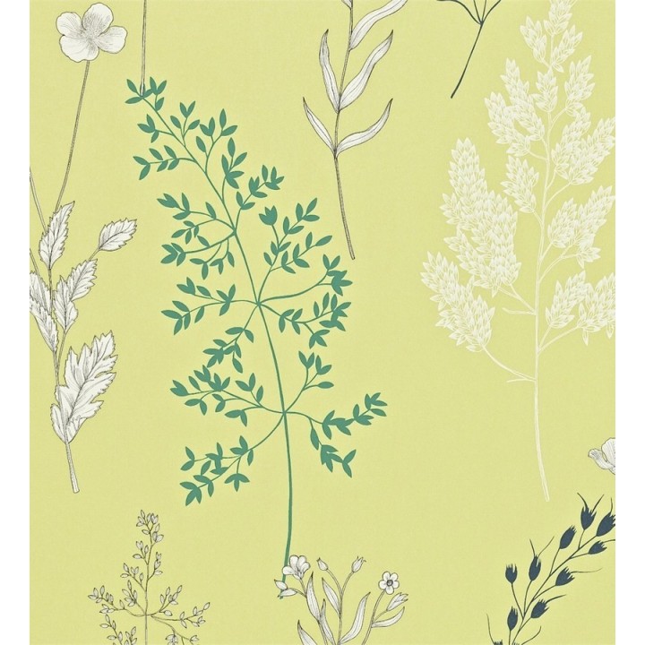 Papel pintado ramilletes de hojas pequeñas diseño artístico - Selène 565212