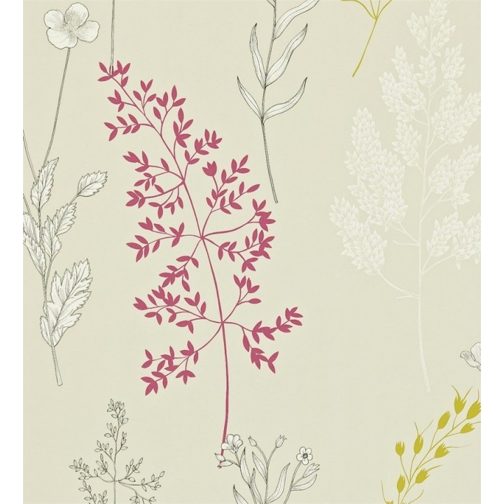 Papel pintado ramilletes de hojas pequeñas diseño artístico - Selène 565213