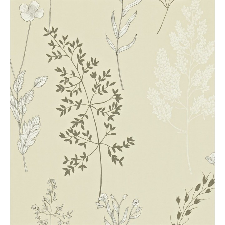 Papel pintado ramilletes de hojas pequeñas diseño artístico - Selène 565214