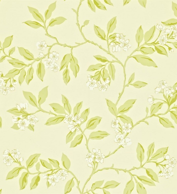 Papel pintado ramas artísticas con hojas y flores pequeñas - Donatella 565224