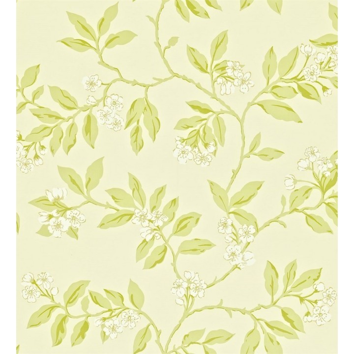 Papel pintado ramas artísticas con hojas y flores pequeñas - Donatella 565224