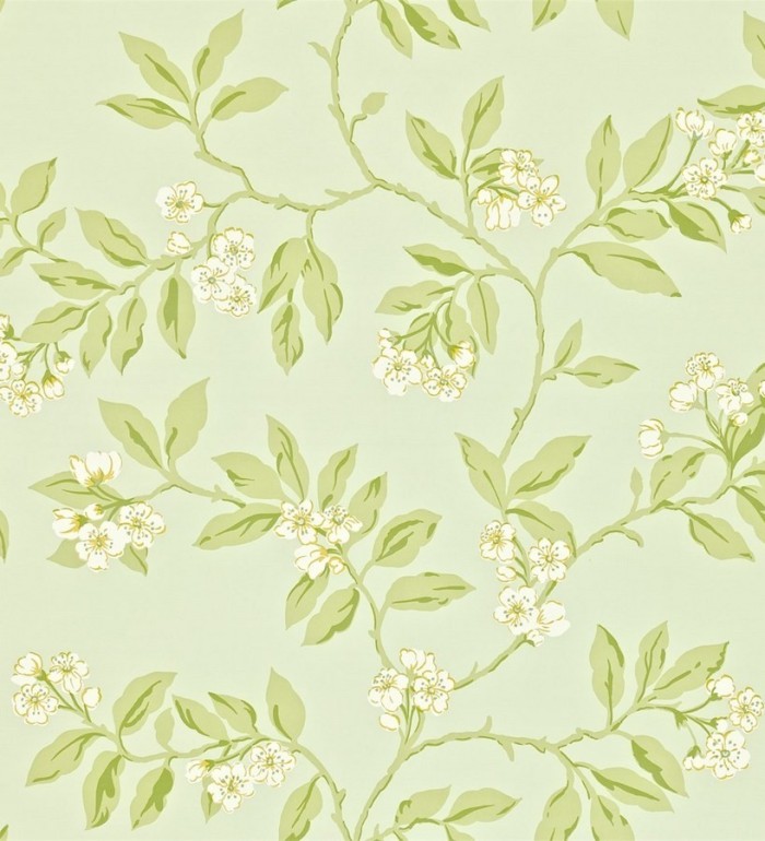 Papel pintado ramas artísticas con hojas y flores pequeñas - Donatella 565225