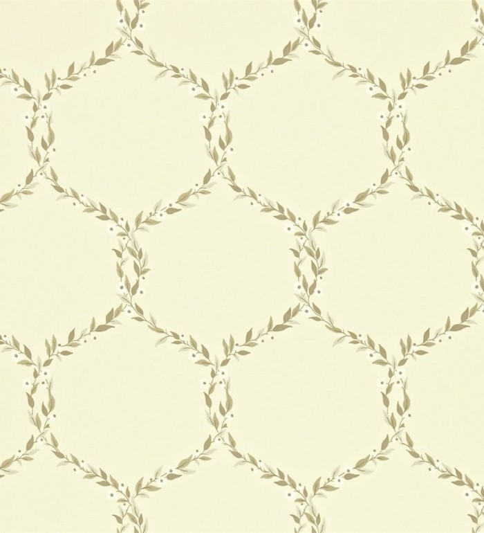 Papel pintado ornamental de hojas de laurel artístico - Lenoire 565243