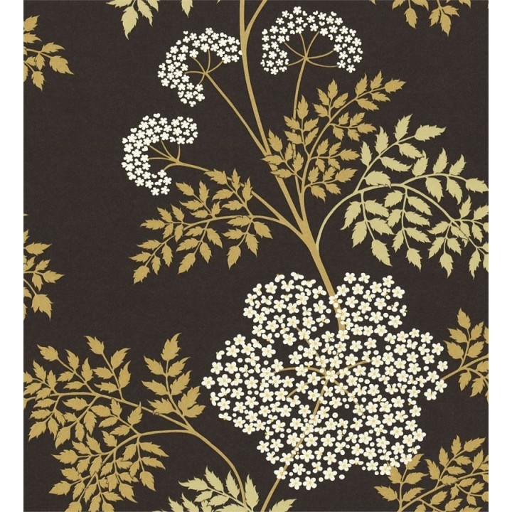 Papel pintado hortensias y hojas pequeñas artísticas - Naoko 565244