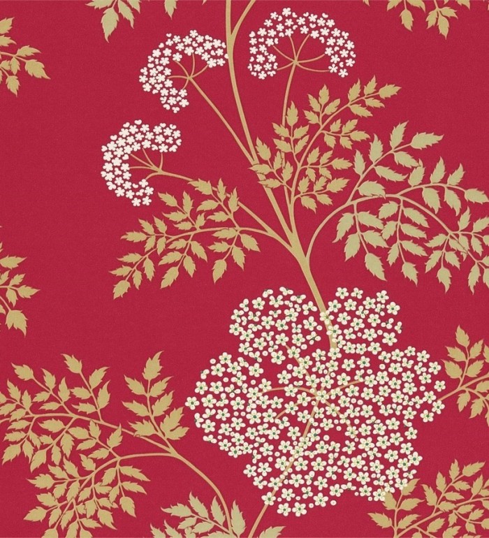 Papel pintado hortensias y hojas pequeñas artísticas - Naoko 565245