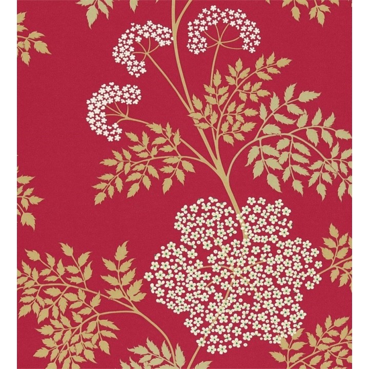 Papel pintado hortensias y hojas pequeñas artísticas - Naoko 565245