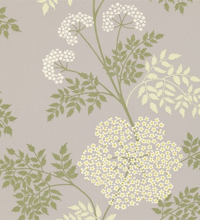 Papel pintado hortensias y hojas pequeñas artísticas - Naoko 565246