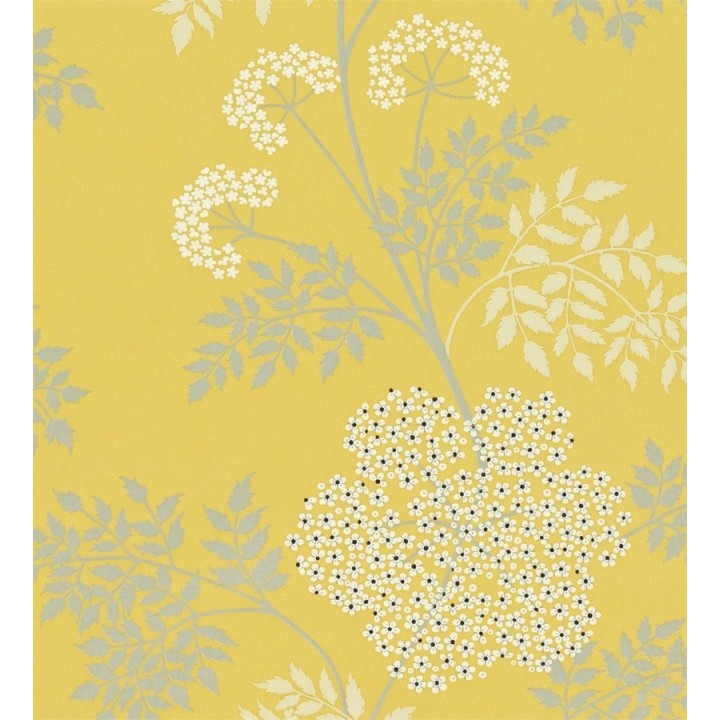 Papel pintado hortensias y hojas pequeñas artísticas - Naoko 565248