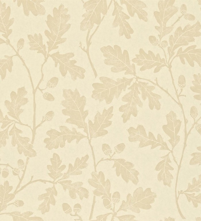 Papel pintado hojas de roble y bellotas artísticas - Calinda 565265