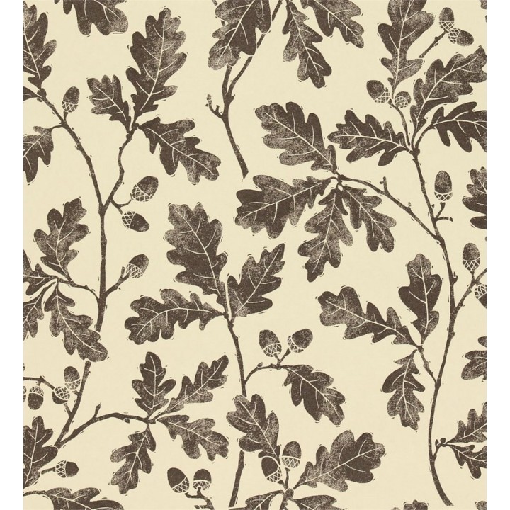 Papel pintado hojas de roble y bellotas artísticas - Calinda 565266