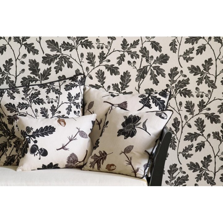 Papel pintado hojas de roble y bellotas artísticas - Calinda 565266