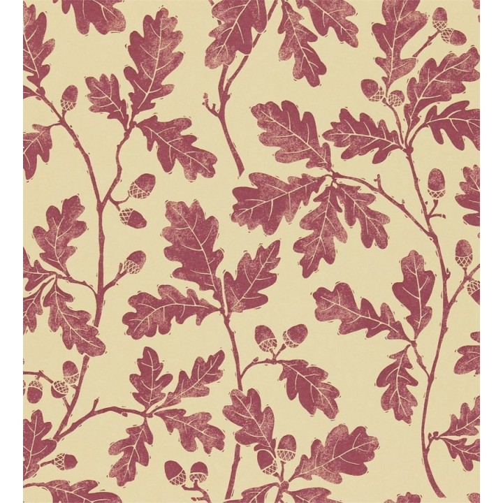 Papel pintado hojas de roble y bellotas artísticas - Calinda 565267
