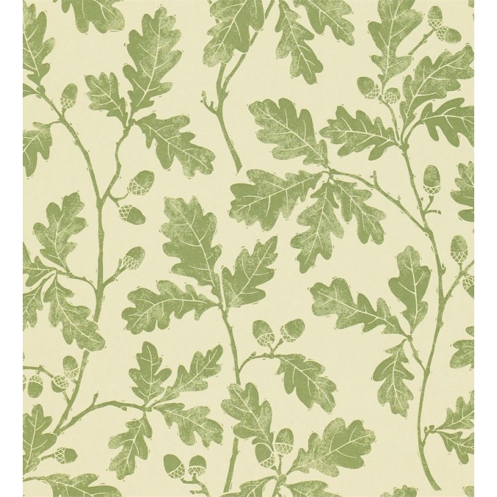 Papel pintado hojas de roble y bellotas artísticas - Calinda 565268