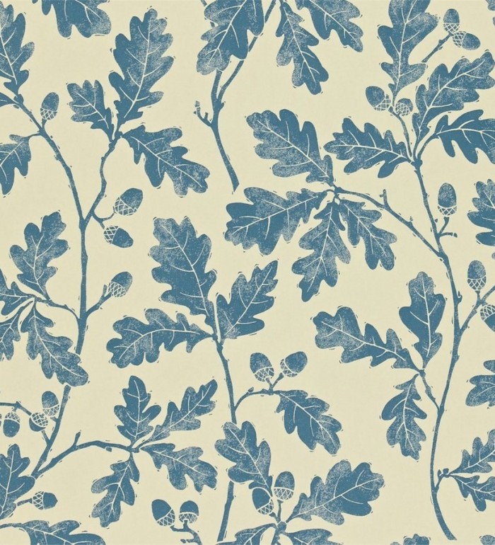 Papel pintado hojas de roble y bellotas artísticas - Calinda 565269