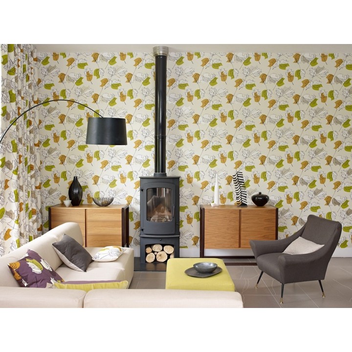 Papel pintado hojas otoñales artísticas caídas del árbol - Demille 565280